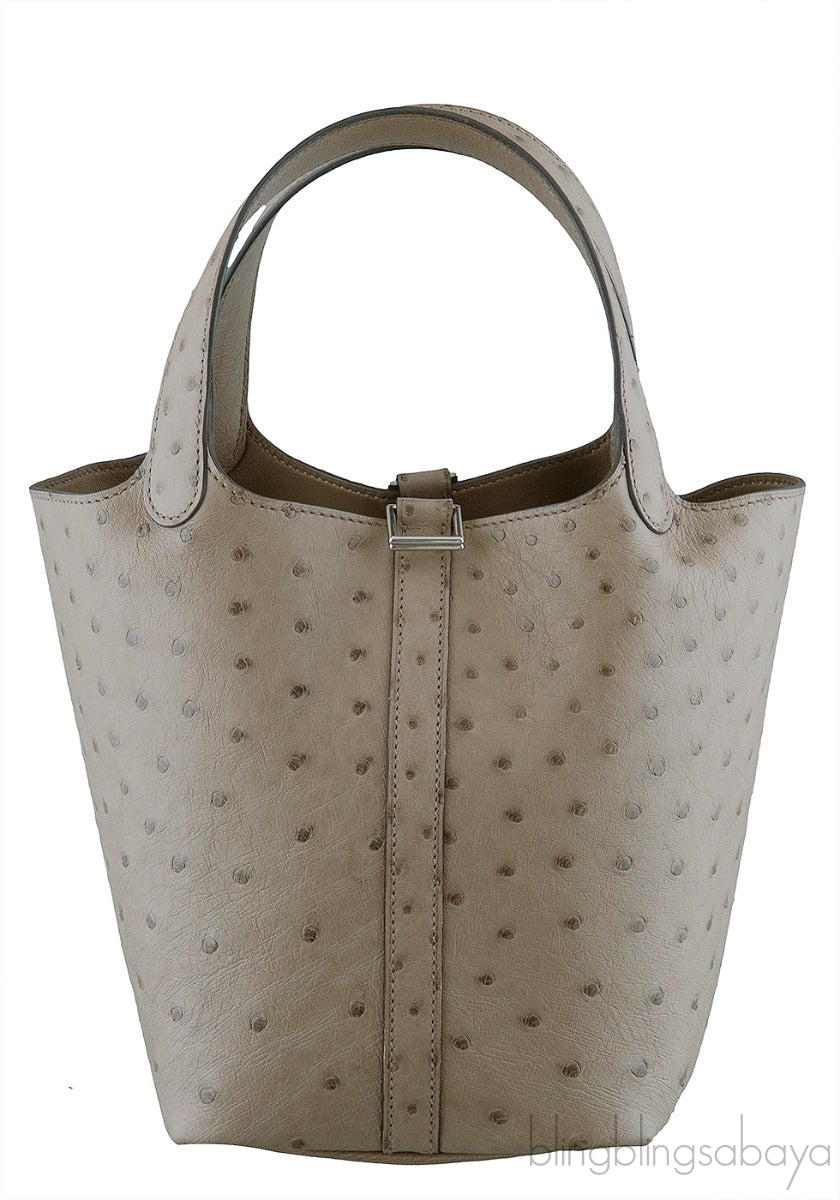 Picotin Lock 18 Grey Ostrich