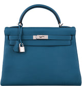 Kelly 32 Retourne Bleu Cobalt Togo