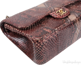 Chanel Classic Jumbo Burgundy Python Flap Bag