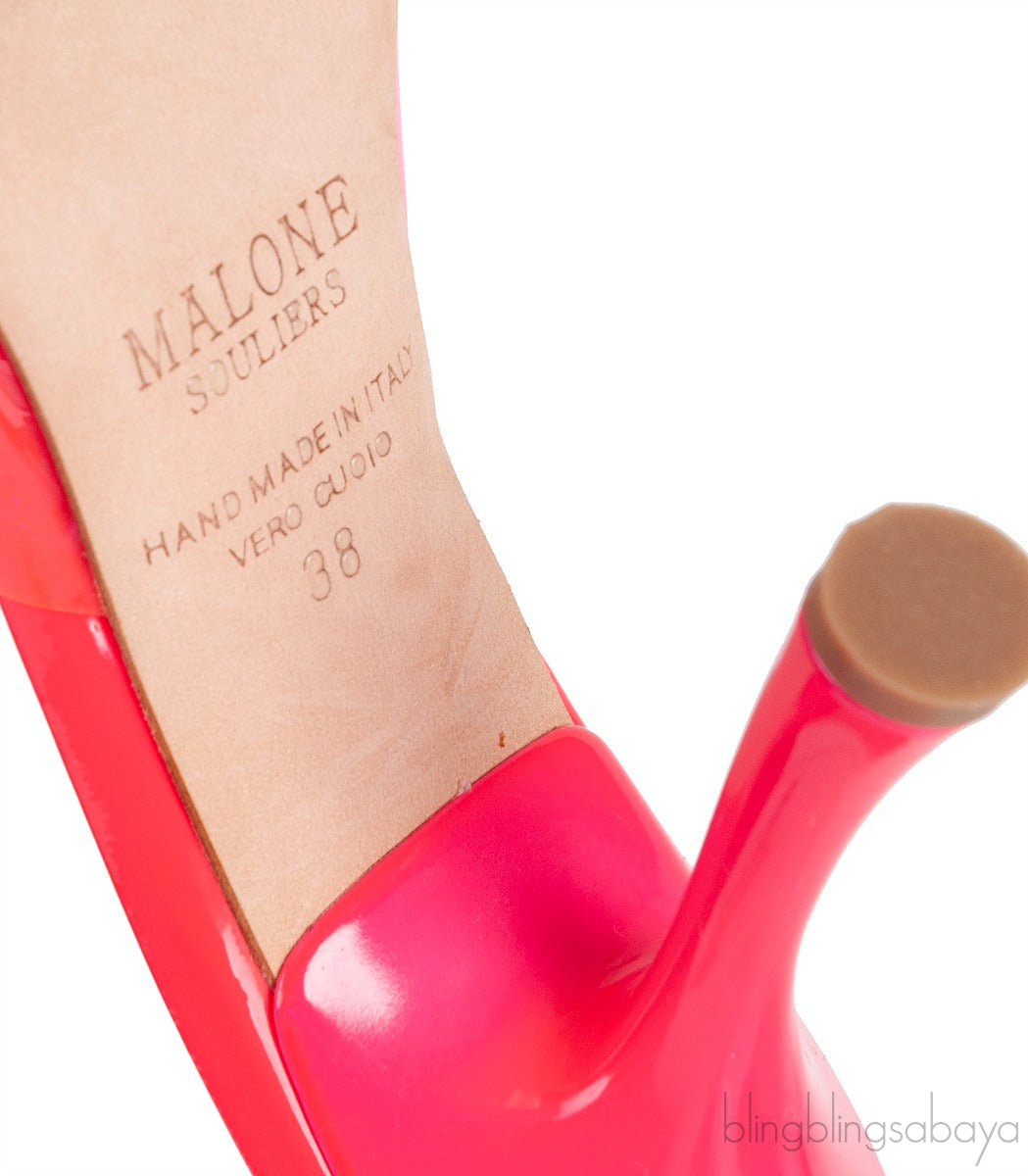 Neon Pink Pointed Toe PVC Mule