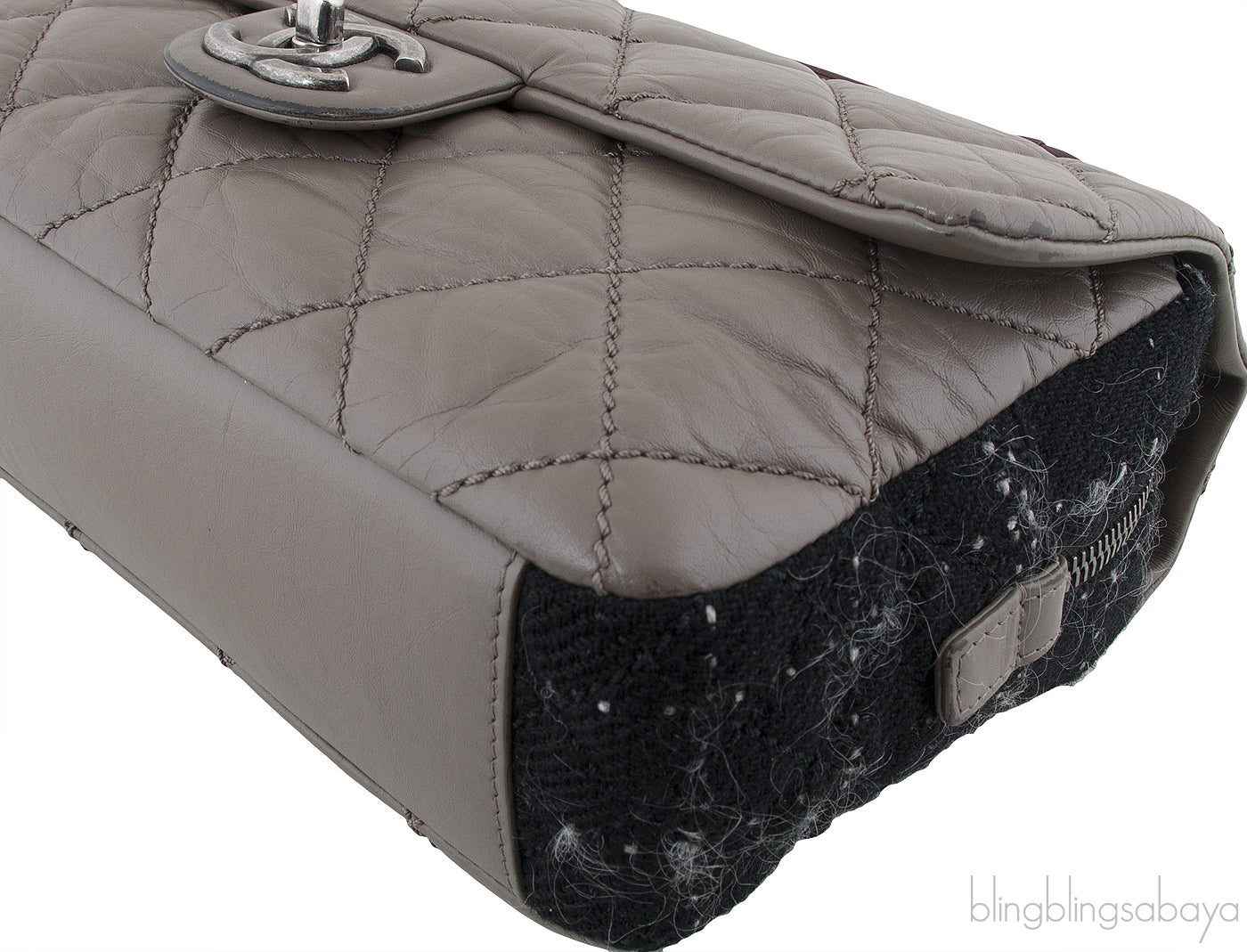 Etoupe Quilted Tweed Bag