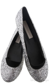 Silver Glitter Ballerina Flats