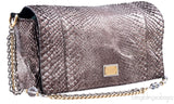 Metallic Bronze Python Shoulder Bag