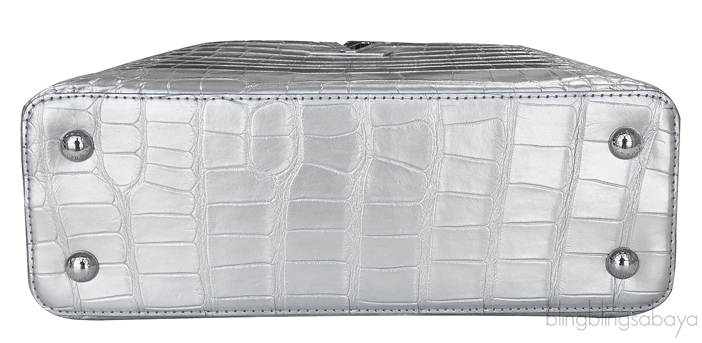 Capucine PM Alligator Argent