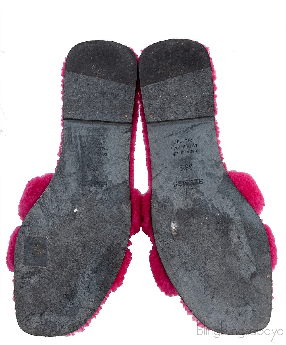 Fuchsia Oran Teddy Bear Sandals