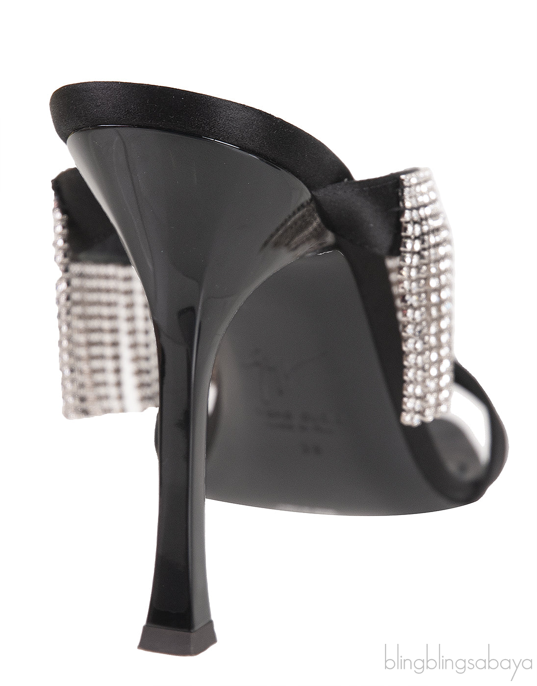 Giuseppe Zanotti Black Satin Crystal Prince Slide