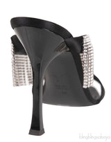 Giuseppe Zanotti Black Satin Crystal Prince Slide