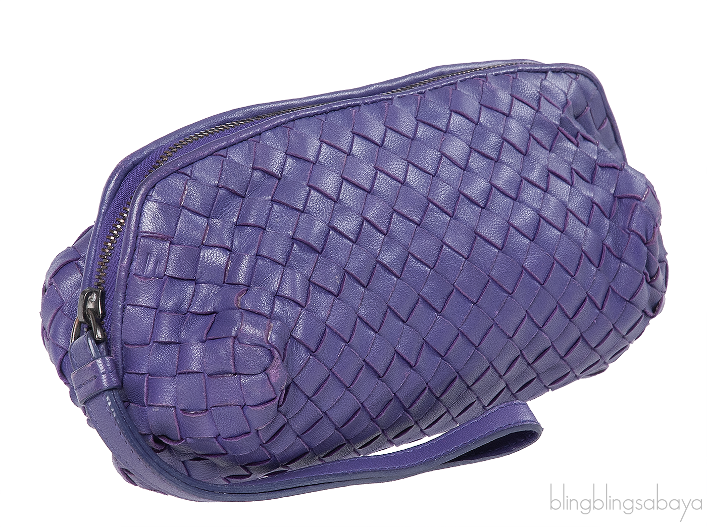 Purple Intrecciato Small Pouch