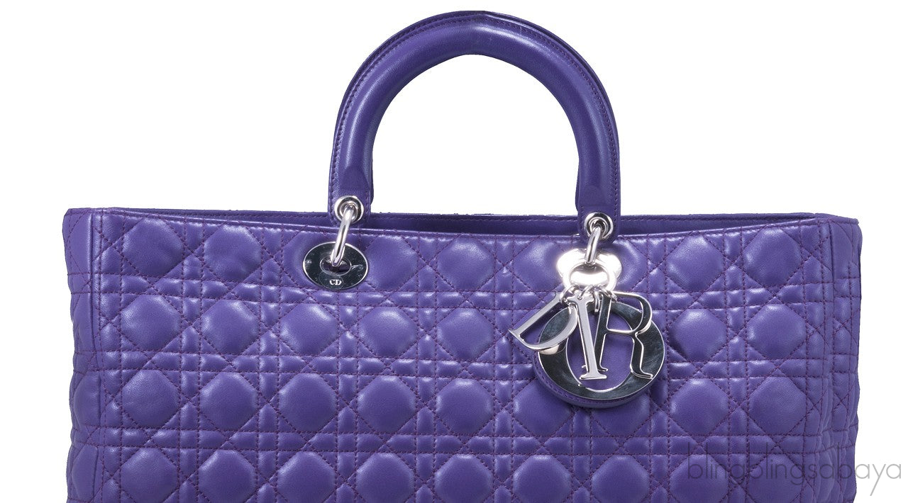 Lady Dior Violet Large Shopping Tote