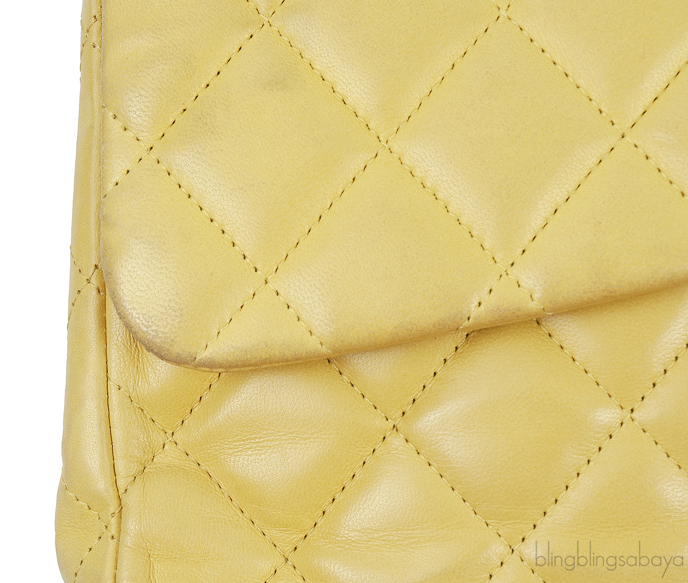 Yellow Quilted Classic Jumbo Flap Bag PHW