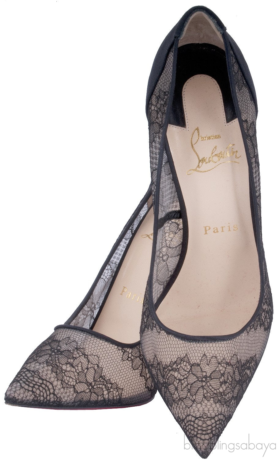 Black Pigalace Pointed Toe Pump