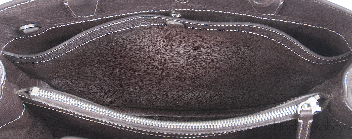 Loro Piana Charcoal Grey Top Handle Bag
