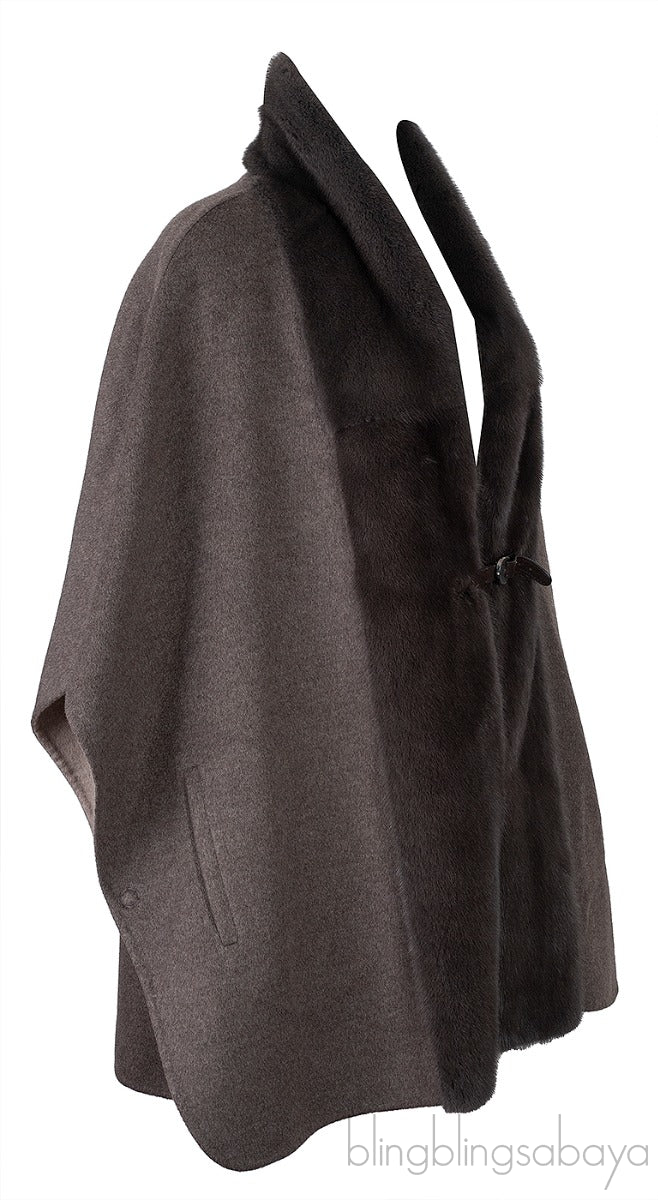Grey Cashmere & Wool Poncho
