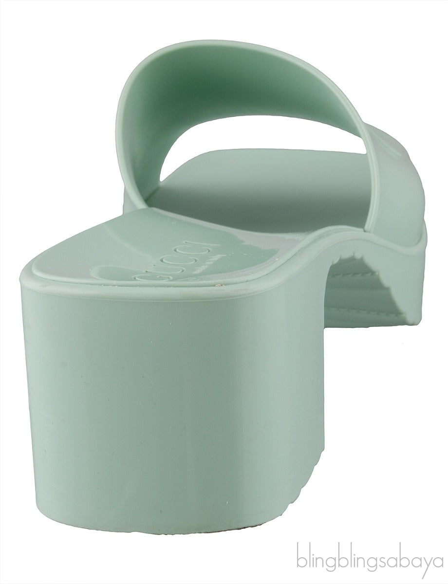Pastel Green Rubber Slide Sandals