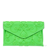 Intrigate Envelope Clutch Neon Green
