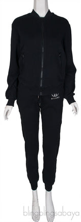 Black Crystal Embellished Jacket & Jogger