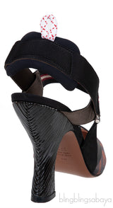 Colibrì Brown Mesh High-heeled Slingbacks