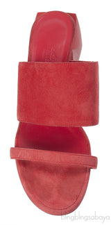 Hermes Suede Red Coral Sandals