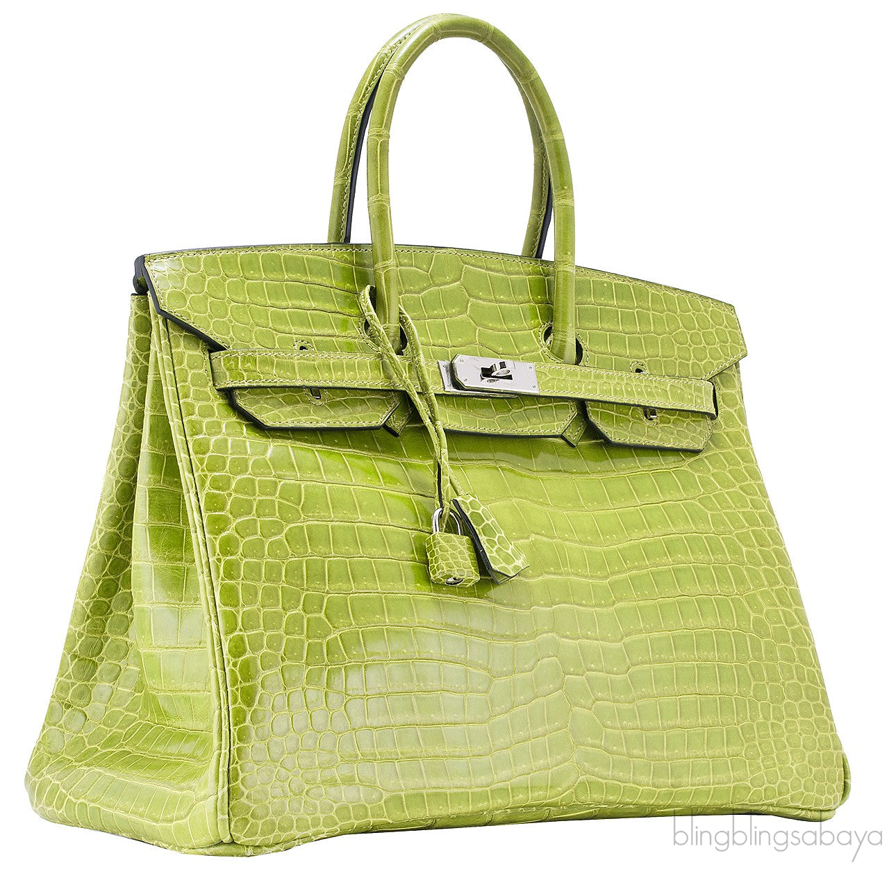 Birkin 35 Vert Anis Porosus PHW