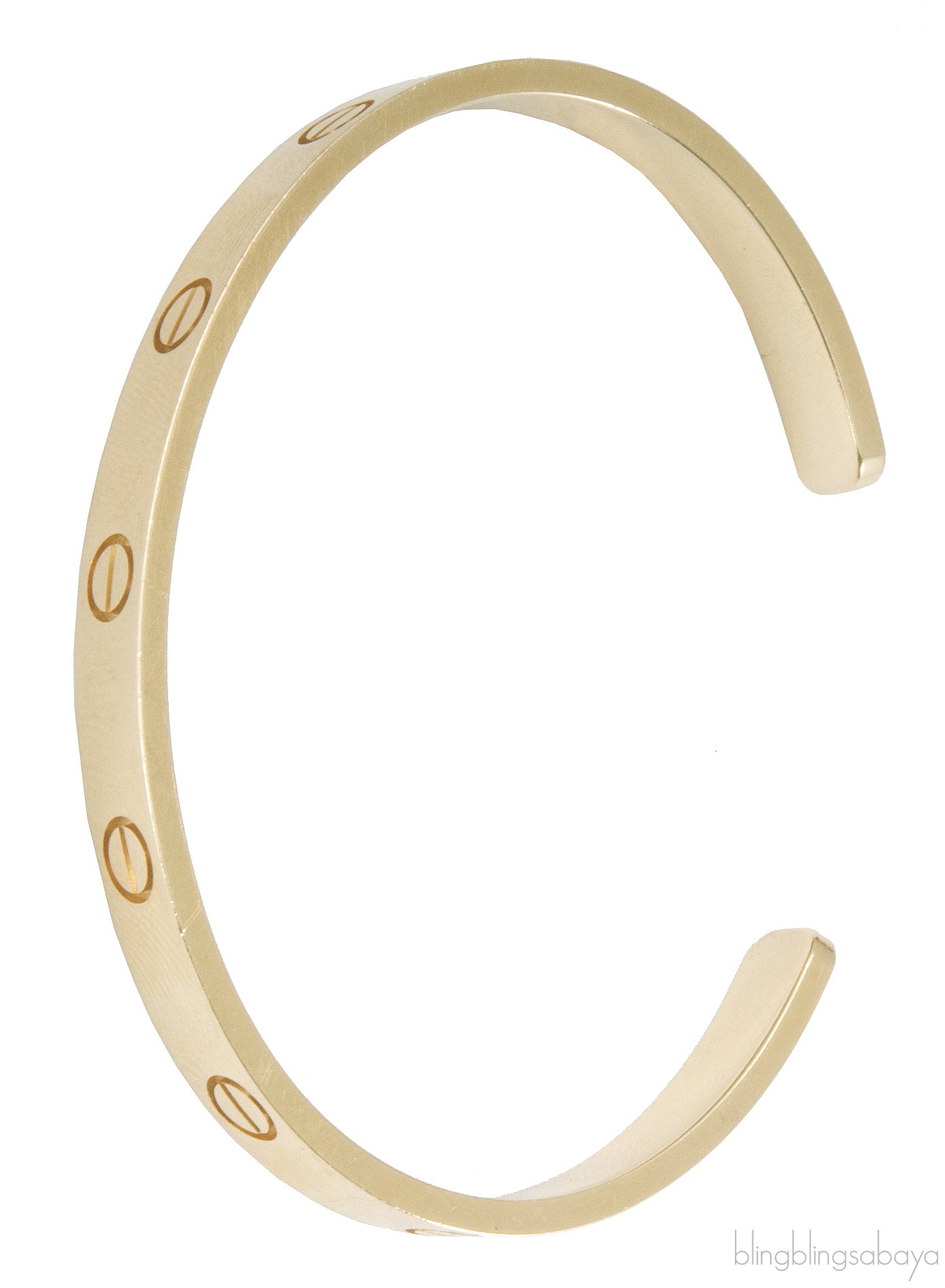 LOVE Open Cuff Yellow Gold Bracelet