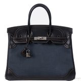 Hermès Birkin 35 Ghillies Noir Veau Evercolor Denim Fonce