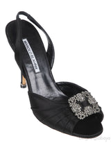 Manolo Blahnik Cassia Black Peep Slingback Pump