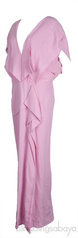 Lorre Cape-effect Ruffled Crepe Gown