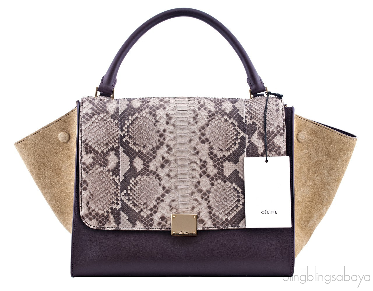 Tri color Python Trapeze Bag