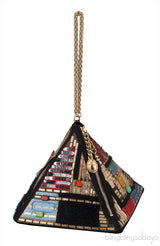 Lambskin/PVC/Glass Pyramid Bag