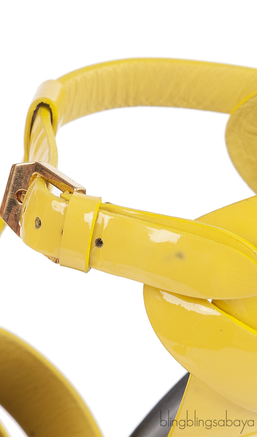 Yves Saint Laurent Patent Yellow Leather Tribute