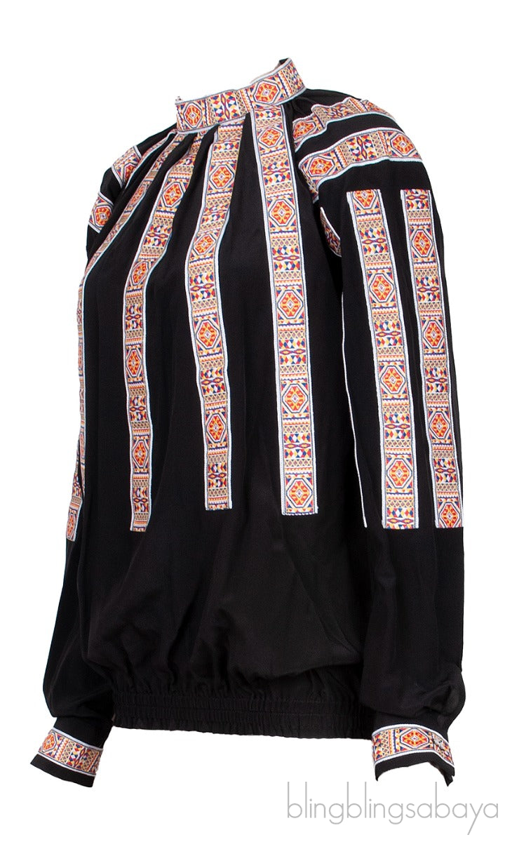 Black Embroidered Top