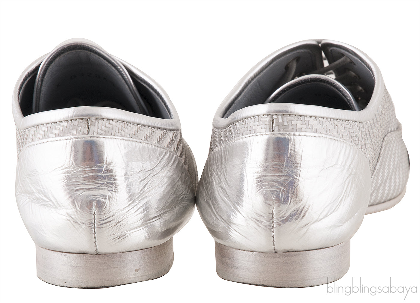 CC Silver Lace Up Cap Toe Shoes