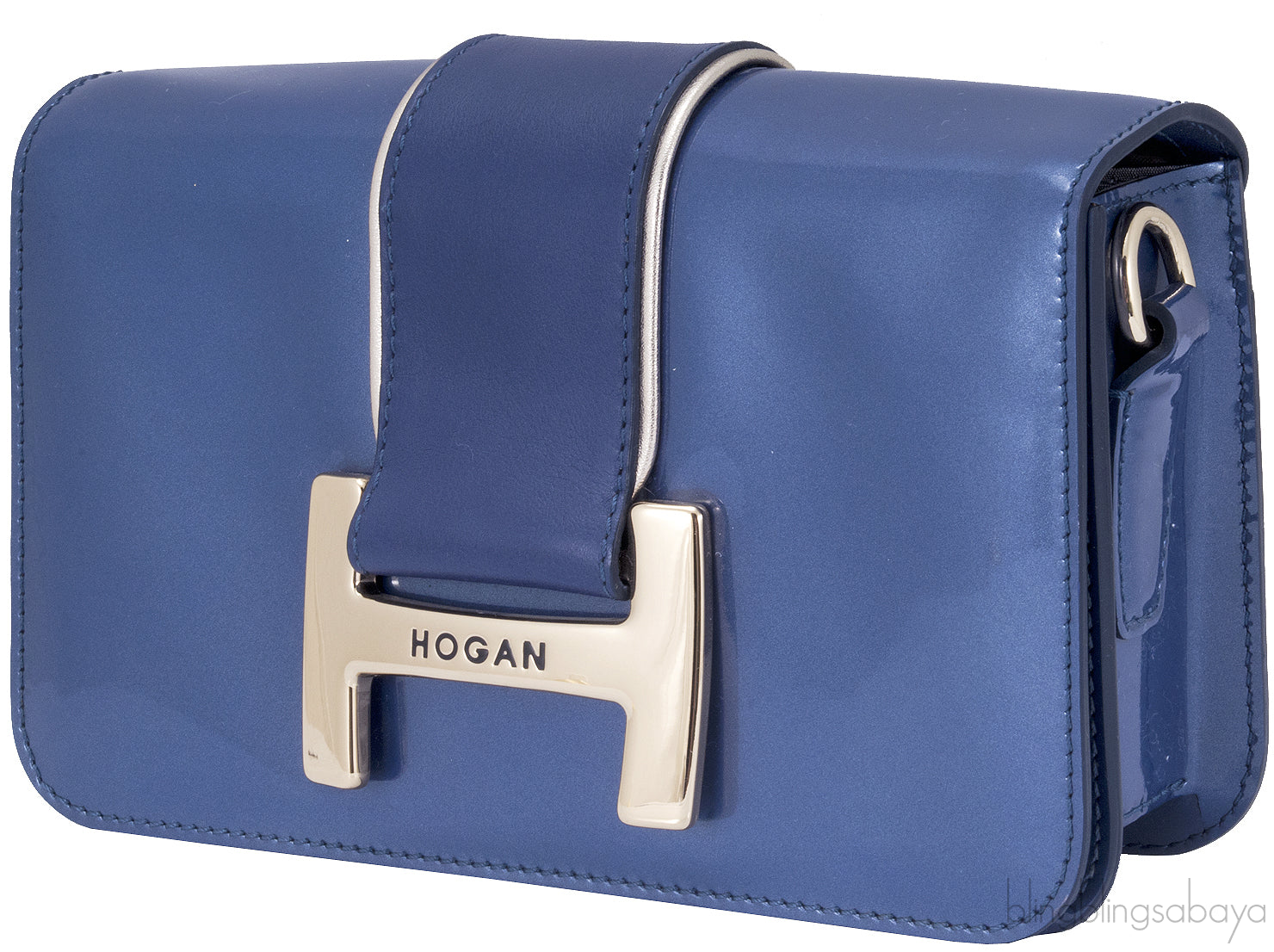 Navy Blue Patent Cross-body Bag