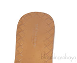 Bottega Veneta Off-white Leather Intrecciato Flat Slides