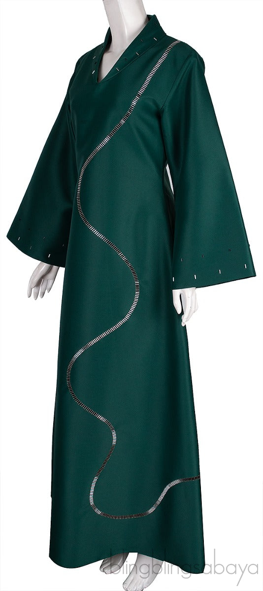 Emerald Green Beads Embellished Dress