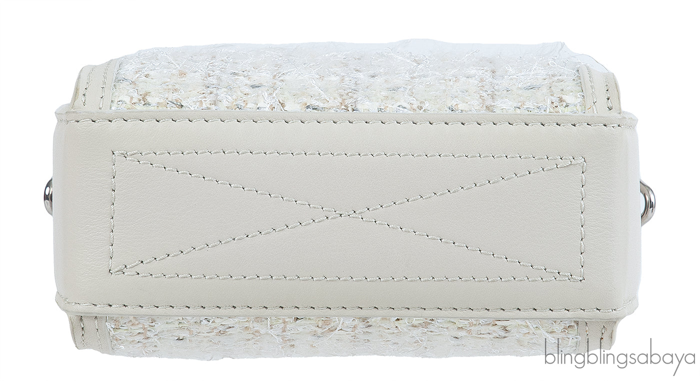 Alexander McQueen Cream Tweed Nano Box Handbag