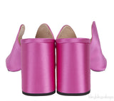 Pink Satin Chunky Heel Sabot Mules 38