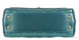 Metallic Green Quilted Caviar Leather Small Coco Top Handle Bag