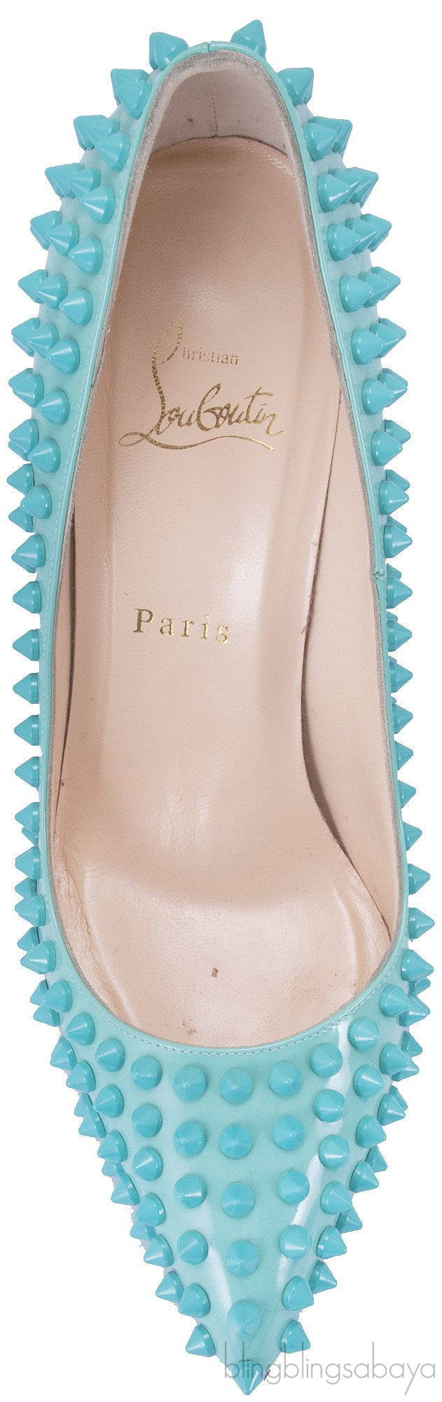 Pigalle Spikes Aquamarine Pump