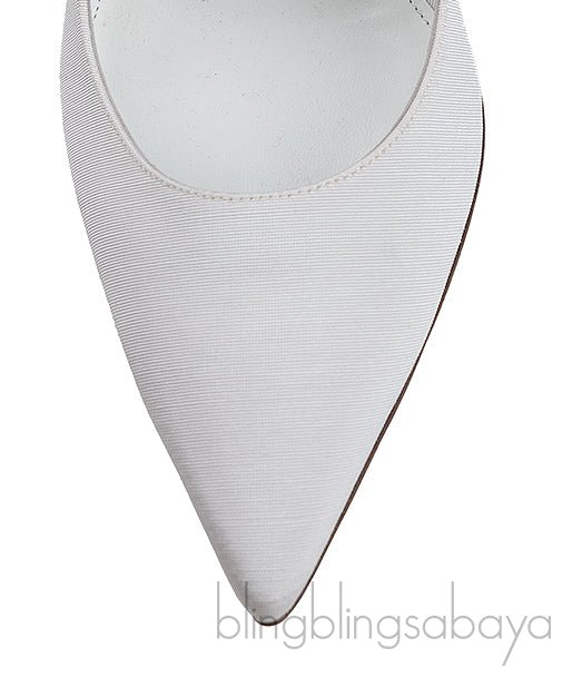 Aquazzura White Love Link 105 Crystal Slingback Heels