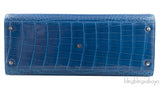 Blue Crocodile Large Top Handle Bag