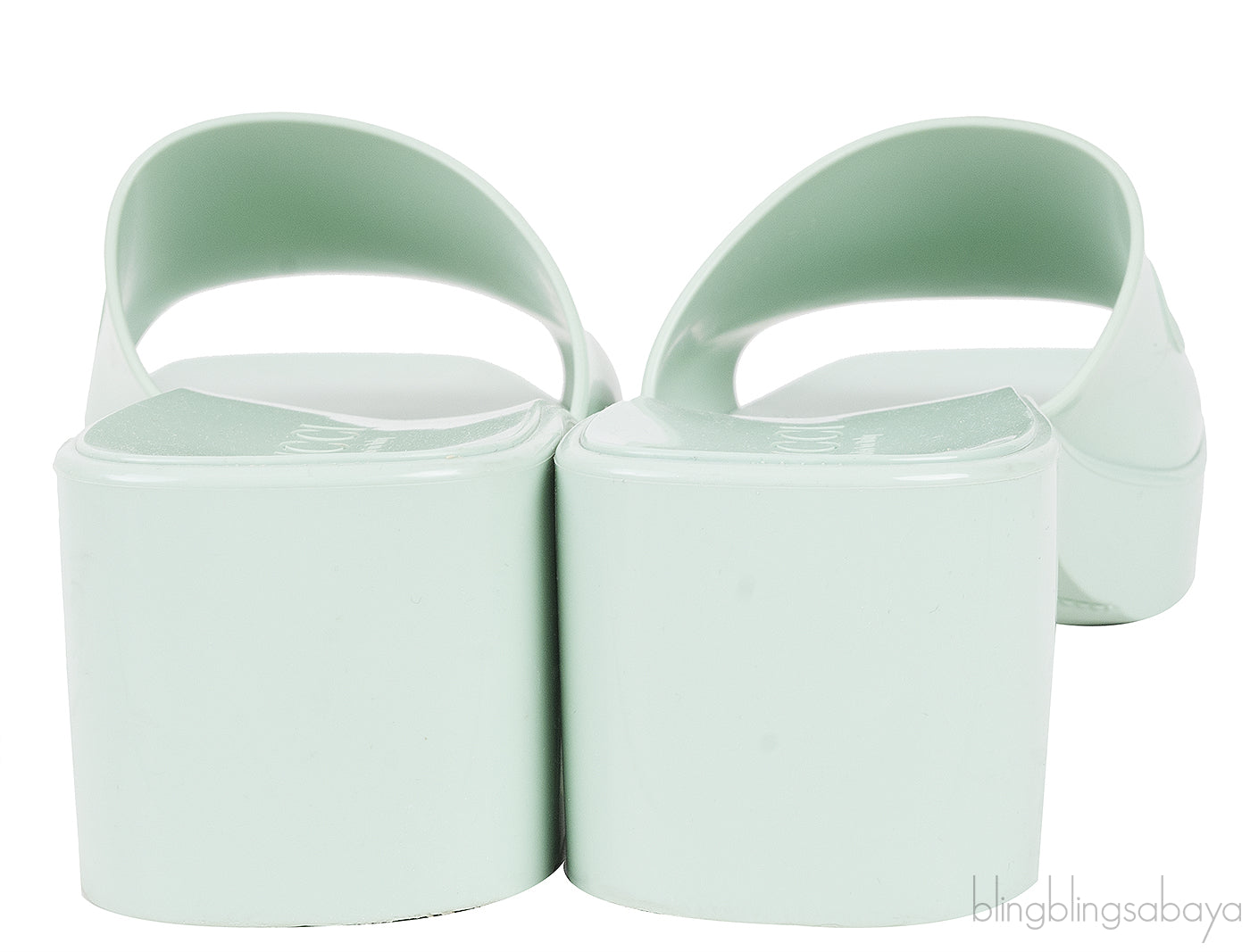 Gucci Rubber Slide Pastel Green Sandals