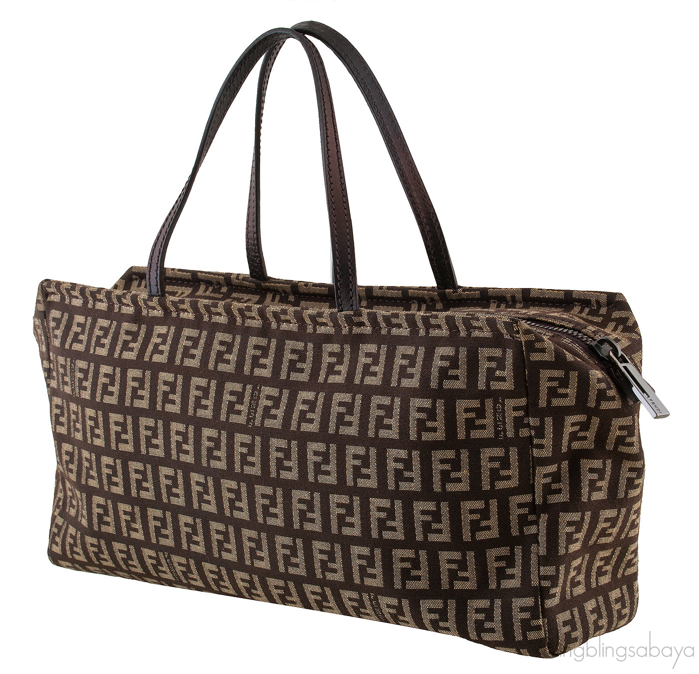 Brown Zucca Canvas Handbag