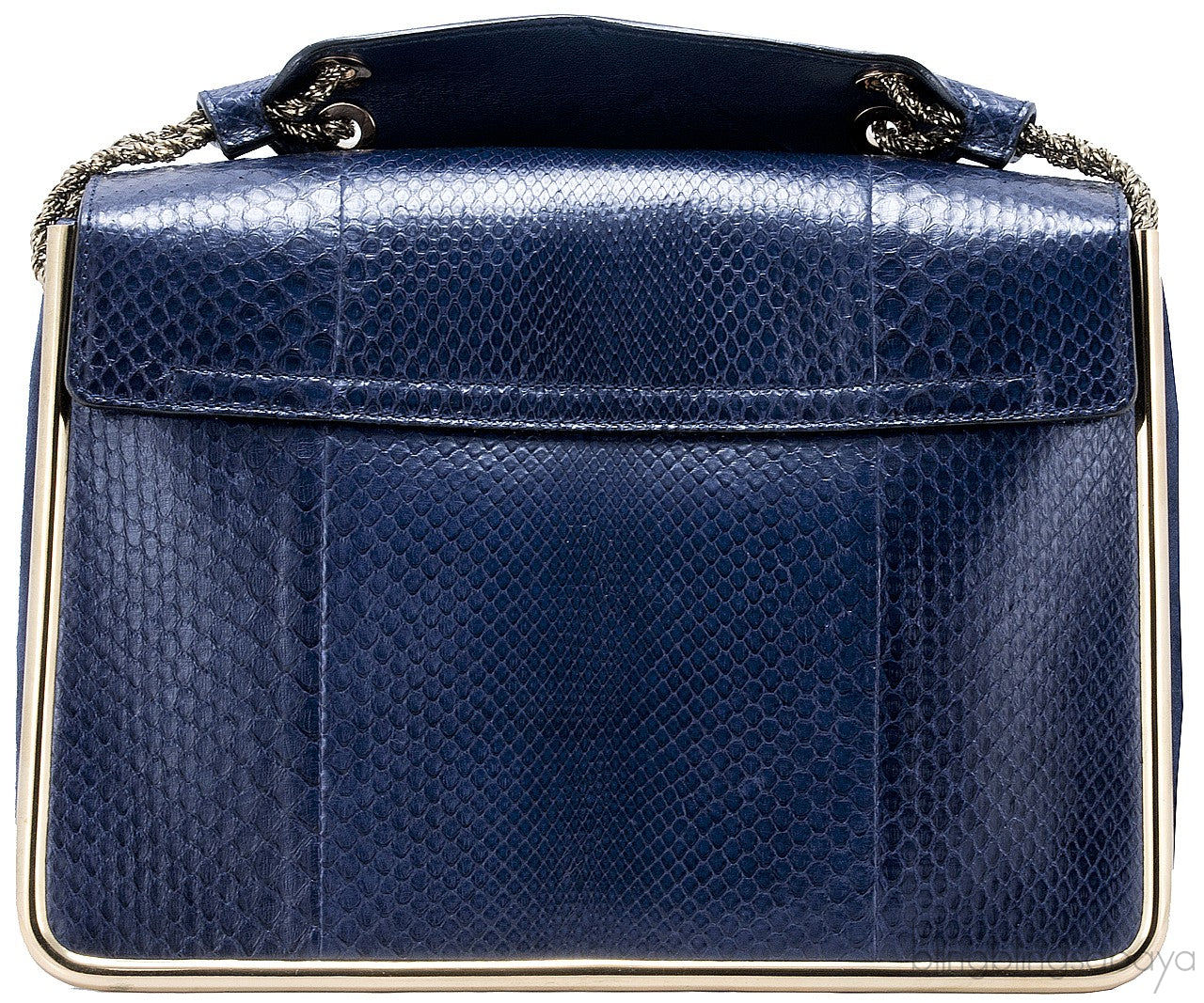 Sally Navy Blue Python Shoulder Bag