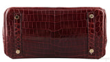 Birkin 25 Bordeaux Crocodile GHW