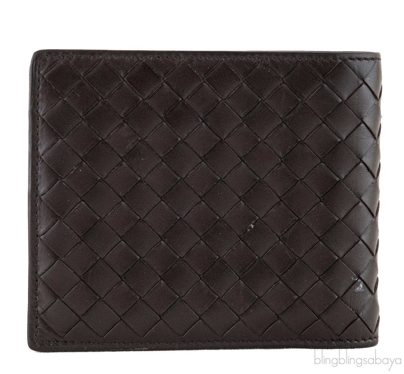 Brown Intrecciato Bi-fold Wallet