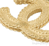 Gold Chain CC Drop Earrings