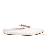 Off-white Crystal Flat Mule