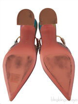 Gilda Crystal -Embellished Iridescent  Leather Mules