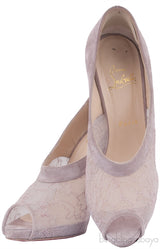 Old Rose Mesh Suede Peep Toe Pump